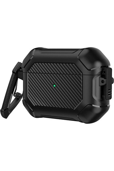 Alstrap Armor Case Compatible with AirPods Pro 3 – Carbon Fiber Pattern, Impact Protection, with Keychain