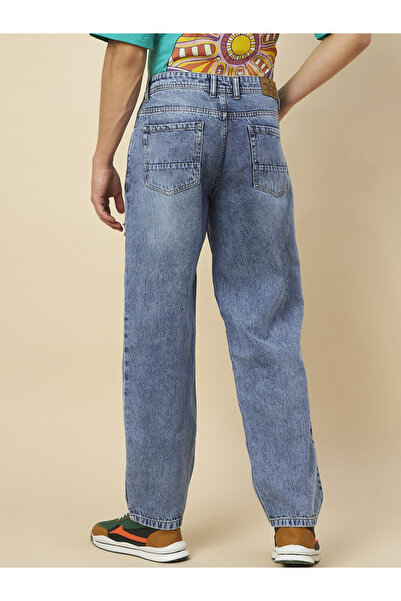 High Star By Styli Mid Rise Loose Fit Distressed Pure Cotton Jeans