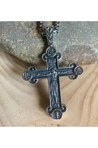 Viking Cross Haç Tasarım S+ Kalite 316L Paslanmaz Kararmaz Çelik Kolye