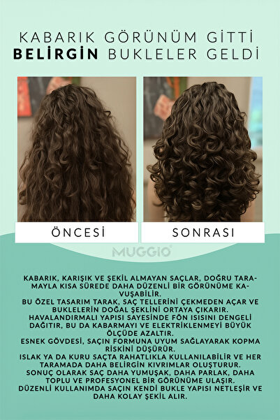 Muggio Pieptene pentru păr Magic Curl Bukle Pro