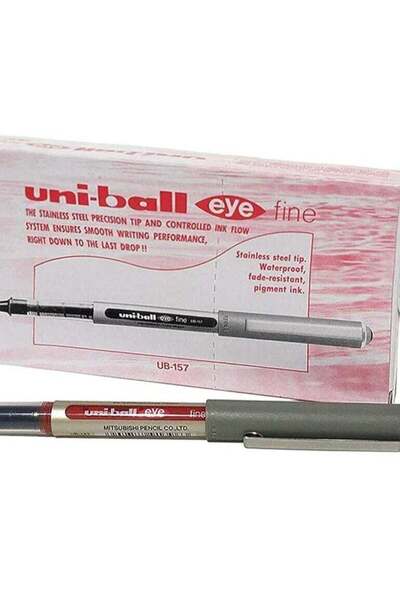 UNİ-BALL Eye Fine Roller Pen 0.7mm Tip Red Ink - 12 Pack