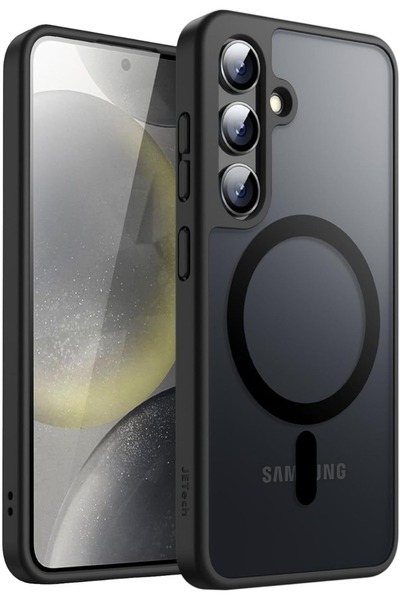 PROTECT SMS24BLK غطاء سيليكون مغناطيسي أسود لهاتف سامسونج S24 + واقي شاشة هيد...