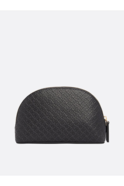 Tommy Hilfiger Women Black Monogram Debossed Washbag