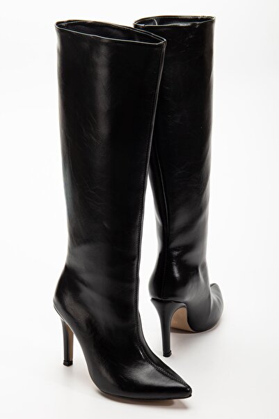 Budi Syt-2004 Black Wrinkled Patent Leather Daily Boots