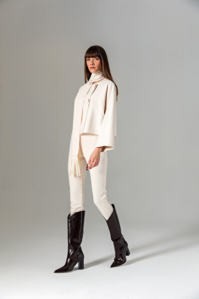 Berr-ın Shawl Detailed Jacket Ecru