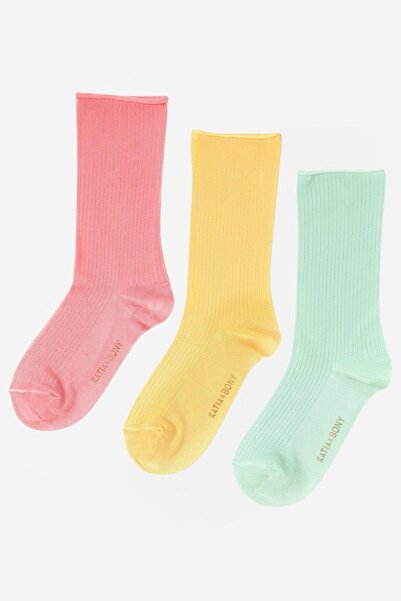 BONY SOCKS Pachet de 3 șosete pentru femei, multicolore