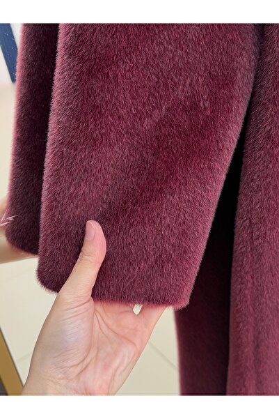 BENAHOLL Alondra Fox Lined Coat-Zş5051 Burgundy