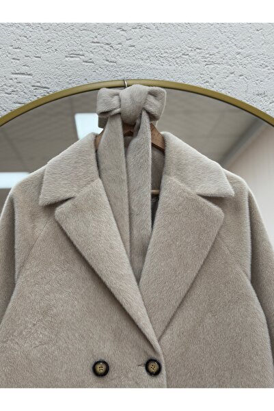 BENAHOLL Alondra Fox Lined Coat-Zş5051 Stone