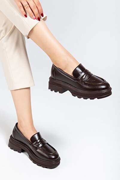 Budi 746-759 Brown Yanki High-Sole Loafer Shoes