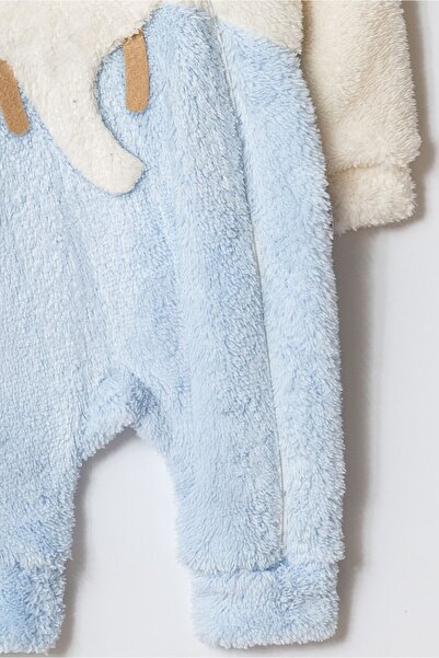 Chicsy Baby Unisex Baby Elephant Patterned Hooded Plush Jumpsuit