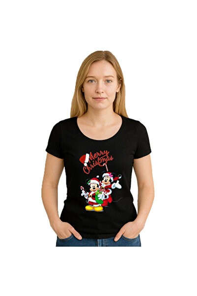 OEM Tricou dama Mickey and Minnie Christmas 100% bumbac