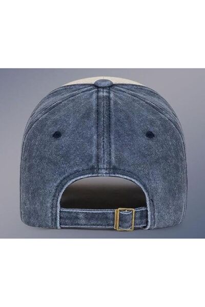Zee Kurt Nakışlı Vintage Eskitme Pamuklu Kot Şapka