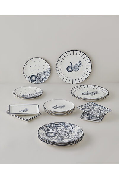 English Home Pomara Porselen Kahvaltı ve Sunum Seti 18 Parça 6 Kişilik Lacive...