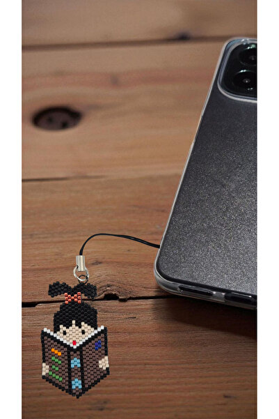 SEARD Miyuki Boncuk El Yapımı Kitap Okuyan Kız Telefon Çarmı - Charm