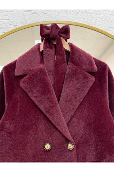 BENAHOLL Alondra Fox Lined Coat-Zş5051 Burgundy