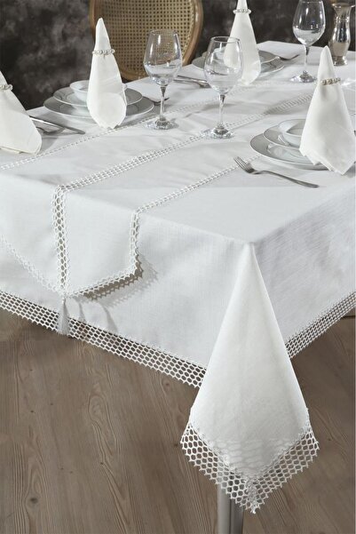 Çeyiz Diyarı Τραπεζομάντηλο Simay 26 τεμαχίων κρεμ