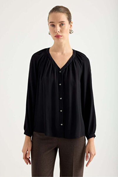 Masha Kate V-Neck Chiffon Blouse