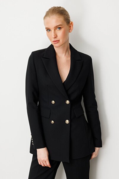 Ekol Kadın Kruvaze Yaka Kapak Cepli Ceket 5025-26K