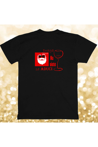 OEM Men's T-shirt Dear Santa, don't forget to bring WINE 100% cotton