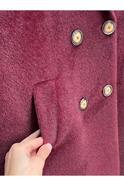 BENAHOLL Alondra Fox Lined Coat-Zş5051 Burgundy