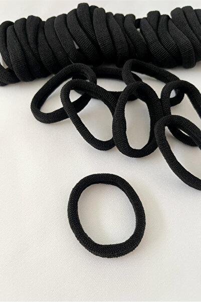 Happyline Kadın Siyah Ultra Esnek 32 Li Havlu Lastik Toka Seti