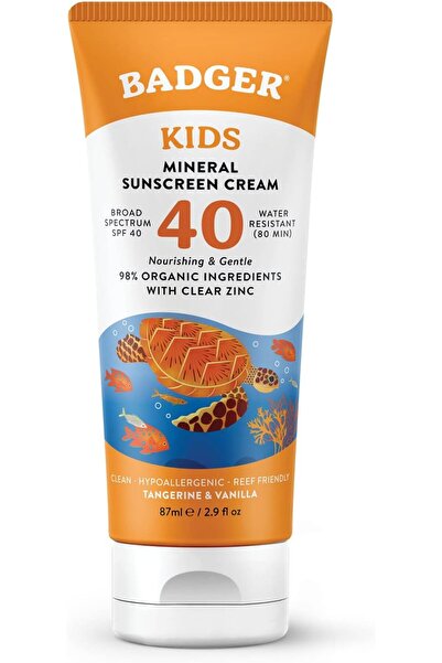 Badger Sport Kids Clear Zinc SPF40 Sunscreen Cream, 87 ml