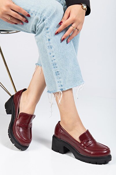 Budi 746-759 Burgundy Yanki High-Sole Loafer Shoes