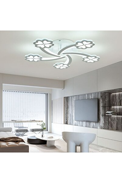 RFAN LED Chandelier, With Remote Control, 3 Types of Light Plus RGB Light, 92+12W, White