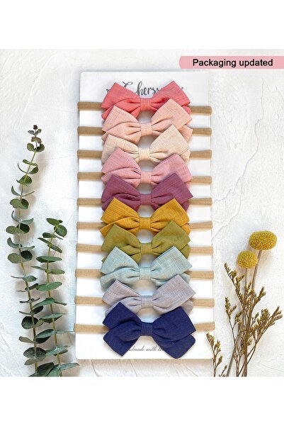 Cherssy Headbands & Hair Ties for Little Girls, 10 Stretchy Nylon Bands for Newborns, Infants, Toddl