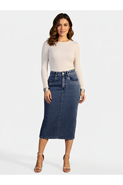 Take Two By Styli Women Denim Midi Skirt