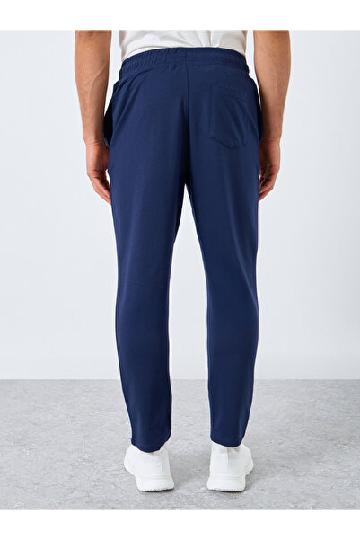 Styli Men Navy Straight Fit Joggers with Minimal Print