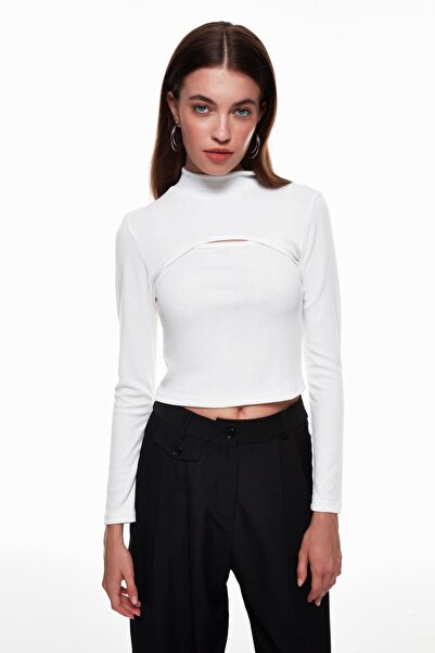 Quzu Two-piece ecru blouse set