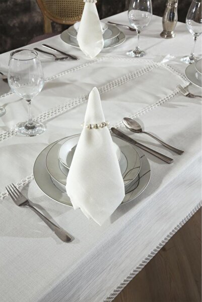 Çeyiz Diyarı Τραπεζομάντηλο Simay 26 τεμαχίων κρεμ