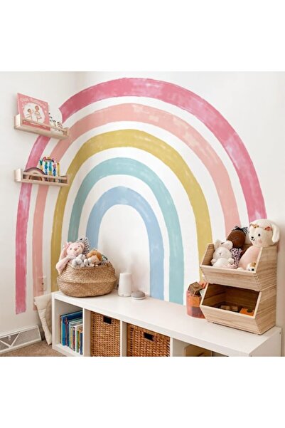 HiDREAM Autocolant de perete Astrkiz mare cu curcubeu, material textil autoad...