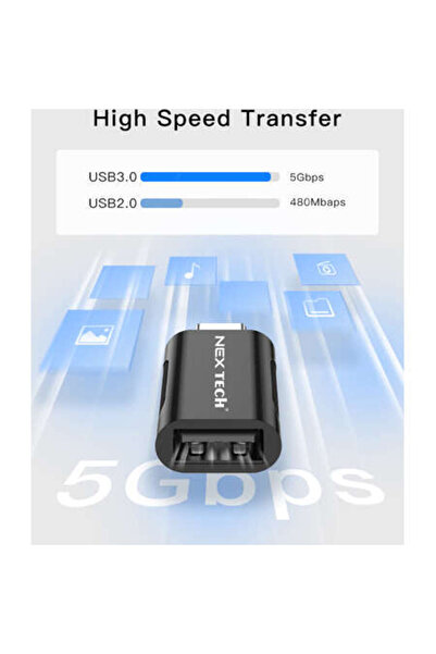 NEX OTG Adapter USB-A 3.0 to Type-C, Black