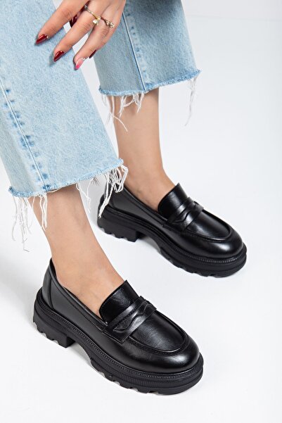 Budi 746-759 Black Yanki High-Sole Loafer Shoes
