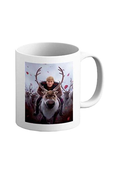 ITALCO Frozen Kristoff And Sven Rush Character Printed Ceramic Coffee Mug Brown/White