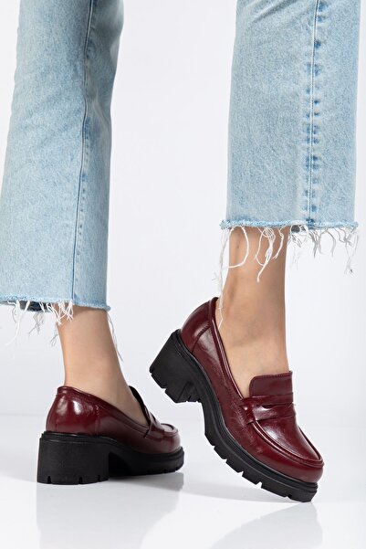 Budi 746-759 Burgundy Yanki High-Sole Loafer Shoes