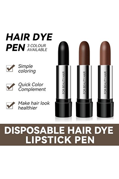 AZONEE Semi-Permanent Waterproof Temporary Hair Color Pen for Gray Coverage, Pack of 2 (Brown #02)