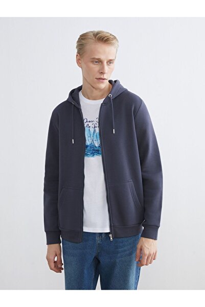 LC Waikiki Hooded Long Sleeve Men's Zippered Sweatshirt