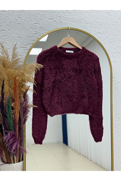 BENAHOLL Alyona Short Soft Sweater-Zi̇5576 Burgundy