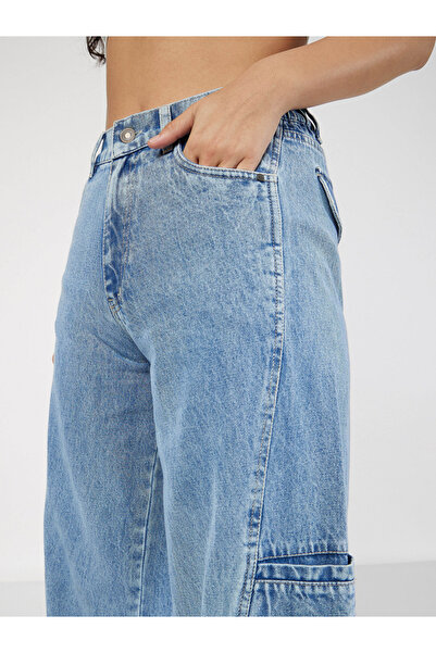 Sassafras By Styli Women Blue High Rise Plain Wide Leg Jeans