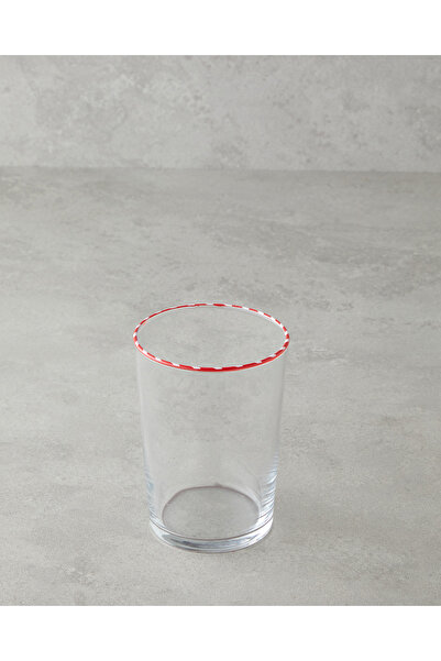 English Home Candy Cane Stripe Glass Cup 510 ml Red
