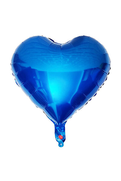 BALON DİYARI بالون فويل على شكل قلب أزرق مقاس 45 سم متوافق مع جميع الألوان وا...