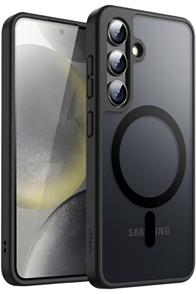 PROTECT SMS24PGRY غطاء سيليكون مغناطيسي لهاتف سامسونج S24plus رمادي + واقي شا...