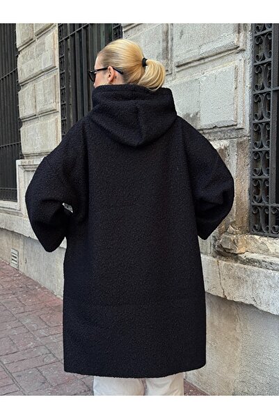 SaklıButik Women's Square Pocket Zippered Curly Jacket