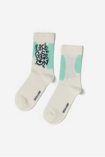 BONY SOCKS Унисекс зелени чорапи с принт