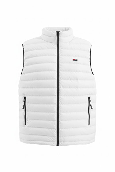 D1fference Erkek Astarlı Su ve Rüzgar Geçirmez Regular Fit Beyaz Şişme Yelek