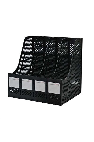 SKEIDO 4-Section Mesh File Rack – Desktop Organizer, Black