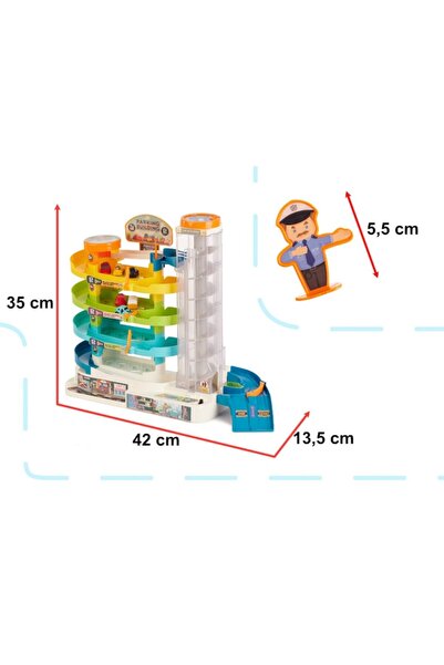 varioshop 4-level Kids Parking Garage, Electric Lift, Lights & Sounds, 6 Cars, Interactive, Multicol